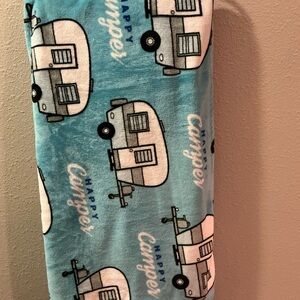 Happy Camper Blanket- Blue